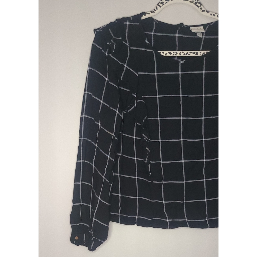 Nearly New! A New Day Long Sleeve Ruffle Detail Blouse - Picture 2 of 10